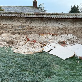 Collapsed wall